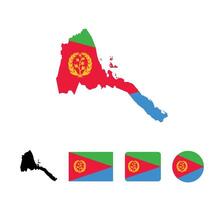 Eritrea flag. Set of Eritrea Flags Collection. vector