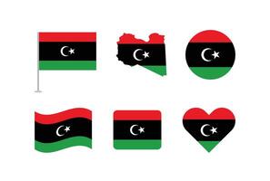 Libya flag. Set of Libya Flags Collection. vector