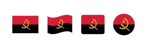 Angola flag. Set of Angola Flags Collection. vector