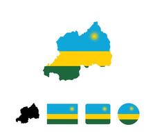 Rwanda flag. Set of Rwanda Flags Collection. vector