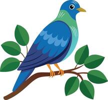a art Columbidae sitting on a tree branch vector