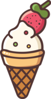 A delightful ice cream in kawaii style, featuring adorable faces and pastel colors, available in format, perfect for adding a sweet and playful touch to any digital project. png