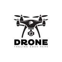 drone logo design style template black and white vector