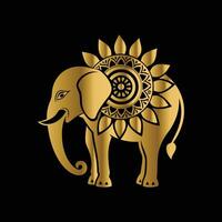 elephant mandala illustration design gradient color vector