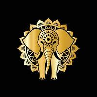 elephant mandala illustration design gradient color vector