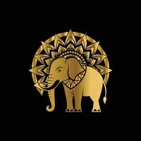 elephant mandala illustration design gradient color vector