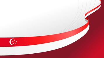 wavy singapore flag background with copy space for text. singapore national day vector