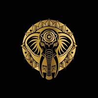 elephant mandala illustration design gradient color vector