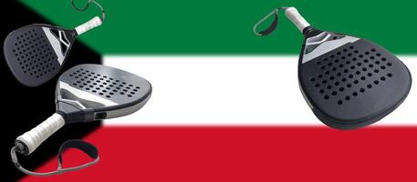Paddle rackets with flags of countries photo