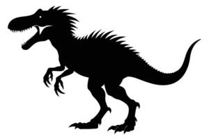 Dinosaur black silhouette on white background vector