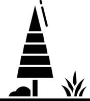 Trees solid glyph illustration vector