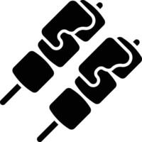 Satay solid glyph illustration vector
