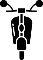 retro moped solid glyph illustration vector