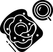 Avacado toast solid glyph illustration vector