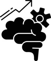 brain function solid glyph illustration vector