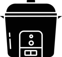 Rice cooker solid glyph illustration vector