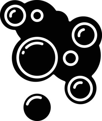 Bubble solid glyph illustration