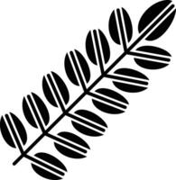 Black Locust Leaf solid glyph illustration vector
