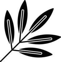 Sage Leaf solid glyph illustration vector