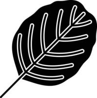 Alder Leaf solid glyph illustration vector