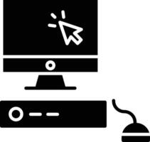 Computer solid glyph illustration vector