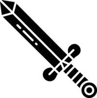 Sword solid glyph illustration vector