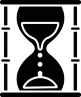 Sand timer solid glyph illustration vector