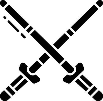 Kendo solid glyph illustration