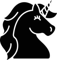 Unicorn solid glyph illustration vector