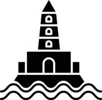 Guard tower solid glyph illustration vector
