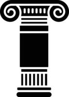 Ionic pillar solid glyph illustration vector