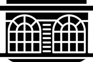 Rounded window solid glyph illustration vector