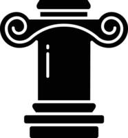 Ionic greek pillar solid glyph illustration vector