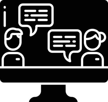 Chat solid glyph illustration vector