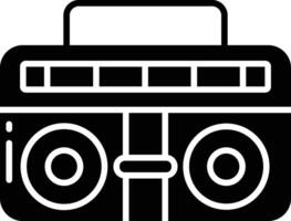 boombox solid glyph illustration vector