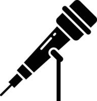 Microphone solid glyph illustration vector
