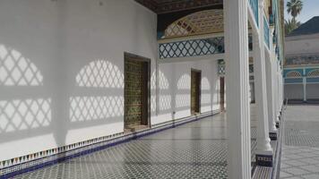 Marrakesh, Morocco - December 7, 2023 - Bahia Palace Palais Bahia - a Sprawling Complex of Gardens, Courtyards, and Rooms with Impressive Moroccan Architecture and Design video