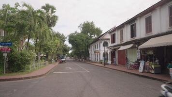Luang Prabang, Laos - November 14, 2023 - The fusion of traditional architecture and Lao urban structures with those built by the European colonial authorities in the 19th and 20th centuries video