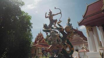 Vientiane, Laos - November 14, 2023 - Ganesh and Arjuna Statue in Wat That Luang Tai, Temple in Pha That Luang video