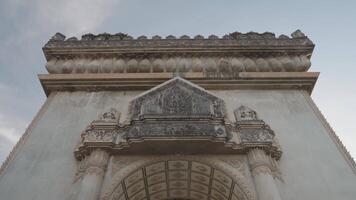 Vientiane, Laos - November 14, 2023 - Architecture of the Patuxai Monument, Arc de Triomphe version video