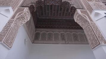 Marrakesh, Morocco - December 7, 2023 - Bahia Palace Palais Bahia - a Sprawling Complex of Gardens, Courtyards, and Rooms with Impressive Moroccan Architecture and Design video