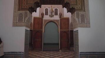 Marrakesh, Morocco - December 7, 2023 - Bahia Palace Palais Bahia - a Sprawling Complex of Gardens, Courtyards, and Rooms with Impressive Moroccan Architecture and Design video