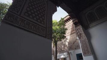 Marrakesh, Morocco - December 7, 2023 - Bahia Palace Palais Bahia - a Sprawling Complex of Gardens, Courtyards, and Rooms with Impressive Moroccan Architecture and Design video