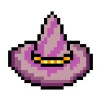 Witch hat in pixel art style vector