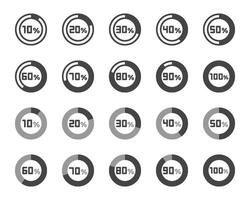 pie donut chart icon set vector