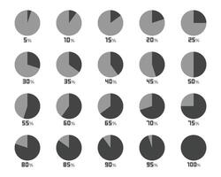 pie chart icon set vector