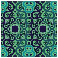 green monochrome abstract seamless floral pattern design vector