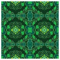 green monochrome floral seamless pattern design vector