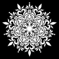 mandala floral patterns with black background,hand draw circle ornament. vector