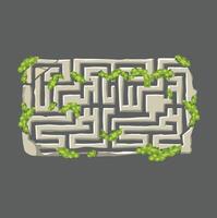 Volumetric labyrinth from a game with greenery vector